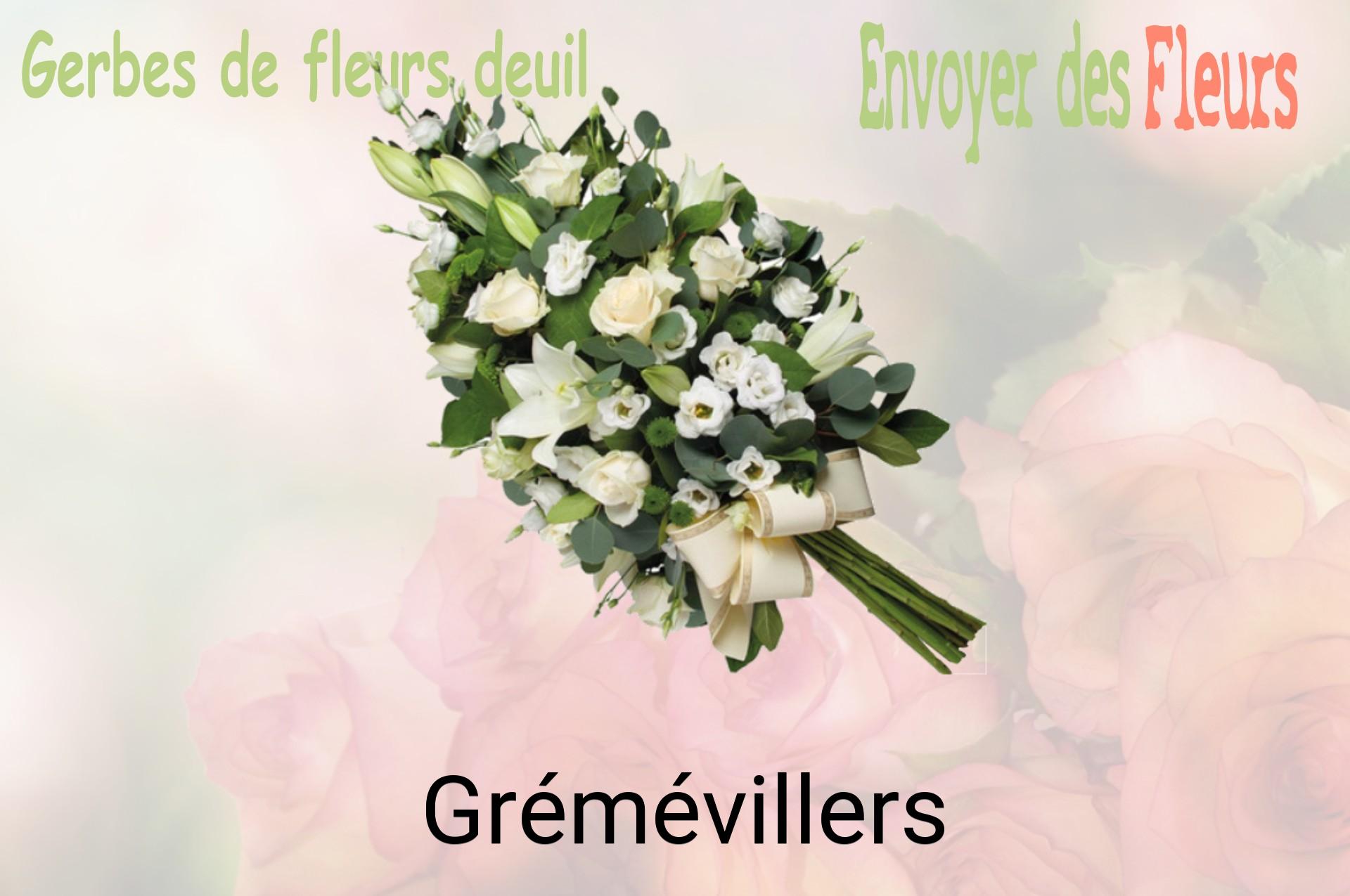 Gerbe de fleurs de deuil livrée à Grémévillers